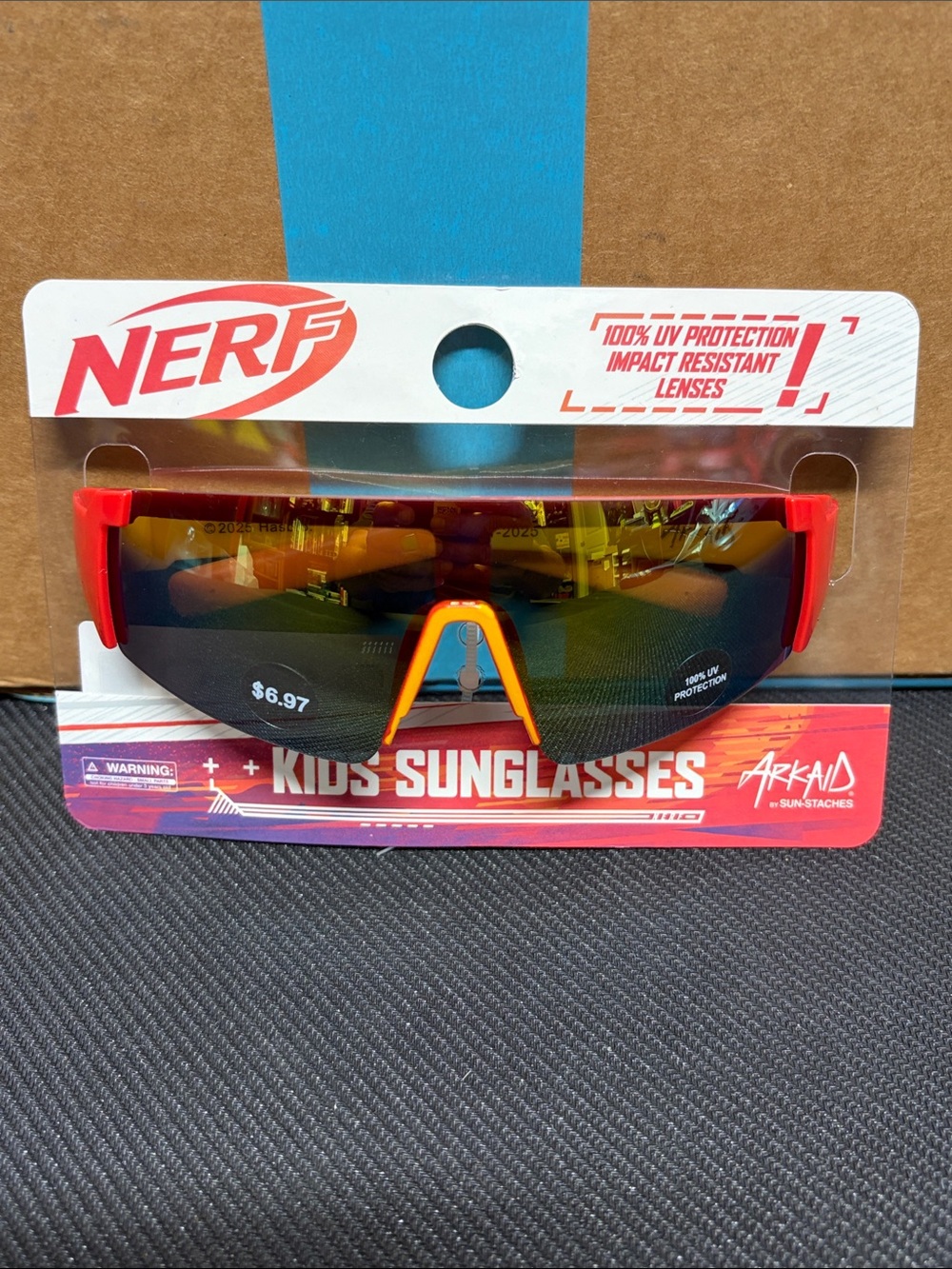 Nerf Kids Sunglasses in Red with Yellow Accent